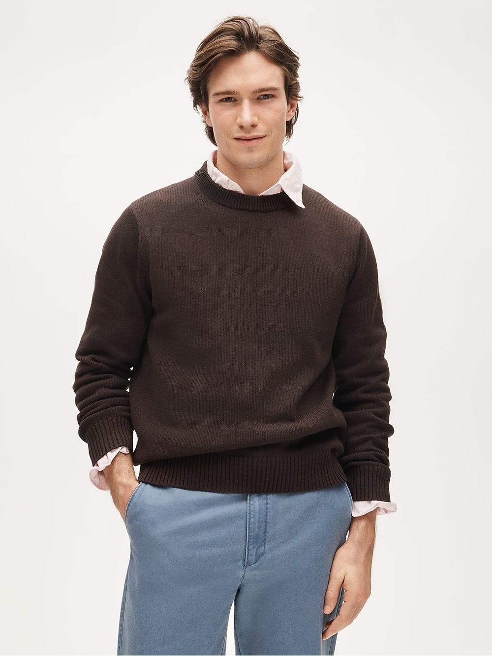 J. CREW Heritage cotton crewneck sweater in Earthen Umber Size L NWD $98 CO891 - Picture 2 of 9